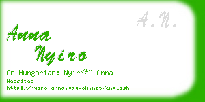 anna nyiro business card